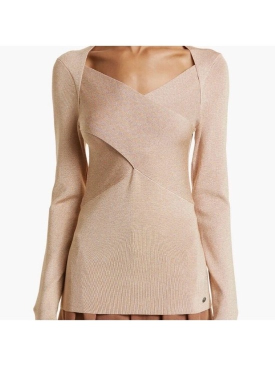 Ted Baker London Tops - TED BAKER Eloisy Slim Fit Sparkle Knit Sweater In Pink Size 5 Large